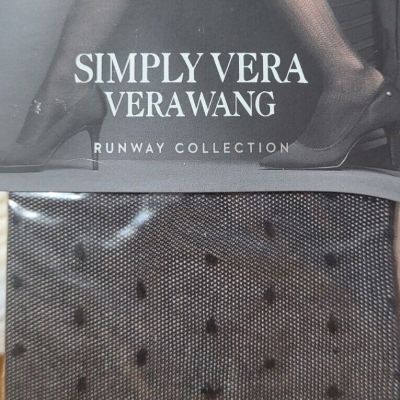 Vera Wang Simply Sheer Pindot Tights Black Runway Collection